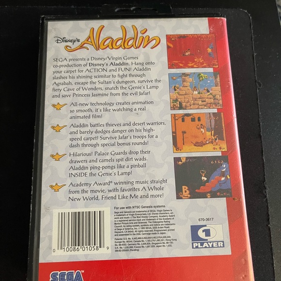sega Video Games & Consoles Disneys Aladdin Sega Genesis Original